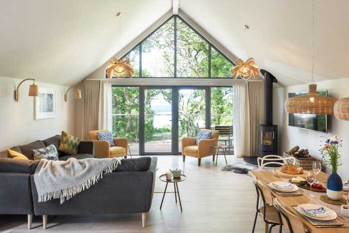 Scandinavian-inspired open plan living at Calamansac, a self-catering property in south Cornwall