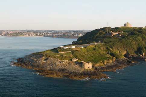 Aerial view of Pendennis Point and castle