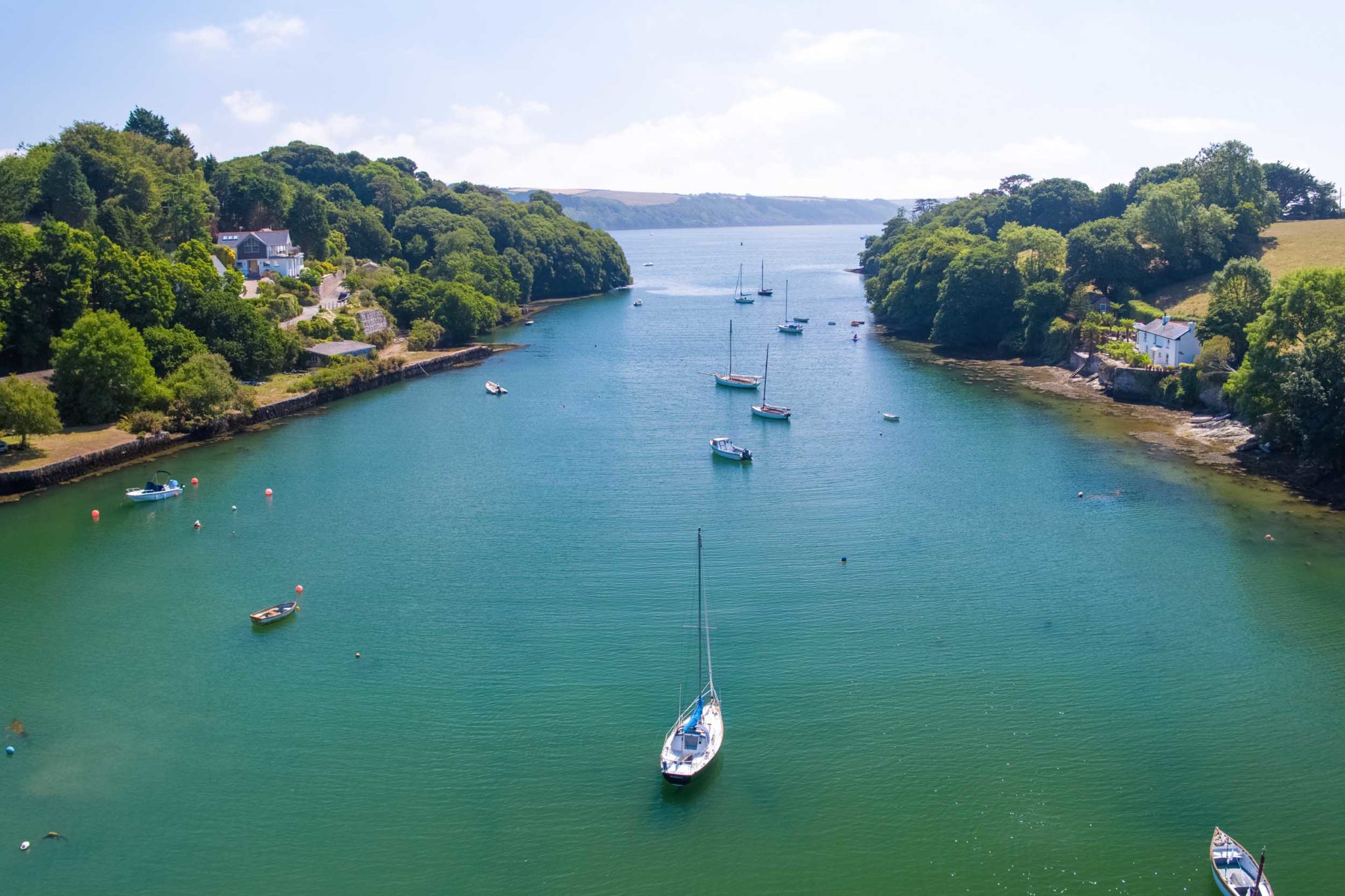 Boats on the water in Feock